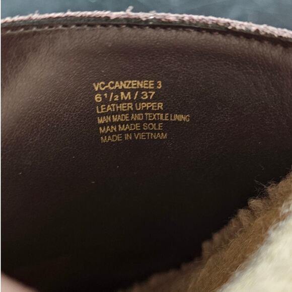 Vince Camuto Faux Fur Fleece‎ Mules Canzenee Clog Women Size 6.5 Brown Leather - Picture 8 of 8